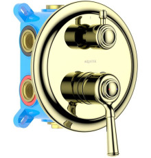 Смеситель для ванны Aquanet Классик встраиваемый 3 режима (внешняя и скрытая часть) полированное золото AQ1547PG