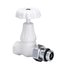 Клапан радиаторный прямой SR Rubinetterie Floral Old Style 1/2 белый 0338-1500VC0A