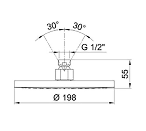 Верхний душ Fantini Nice 20 см черный матовый 86 13 9230