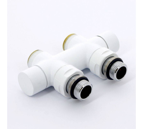 Узел ручной прямой Carlo Poletti с запорным клапаном без байпаса белый V48500EESB