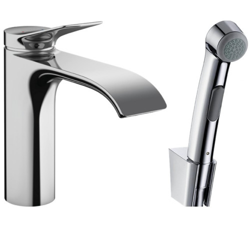 Смеситель для раковины Hansgrohe Vivenis 110 с гигиеническим душем и сливным гарнитуром 75210000