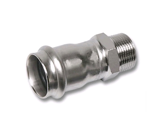 Ниппель переходной Sanha NiroPress AISI 304L ВПр-НР 22 мм x 1/2 191243G22123