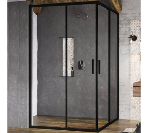 Душевая дверь Ravak Blix Slim BLSRV2K-120 черный профиль стекло Transparent X1XMG0300Z1