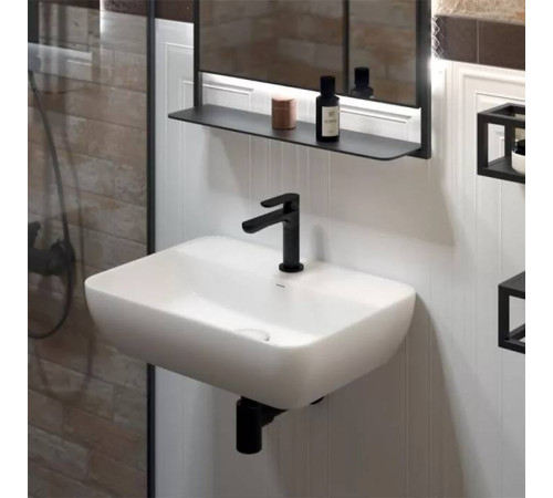 Раковина подвесная Kerama Marazzi Plaza 55x40 см 1 отверстие белый глянцевый PLR.wb.55.02