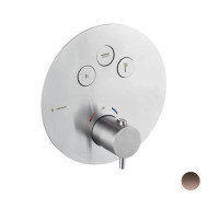 Смеситель для душа встраиваемый термостатический Newform X-STEEL 316 на 3 источника PVD Brushed copper bronze 70427EX.59.067