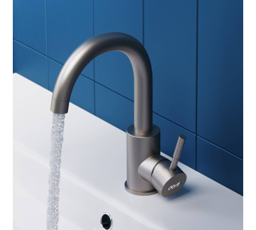 Смеситель для раковины Dorff Logic поворотный излив нержавеющая сталь D3002101SS