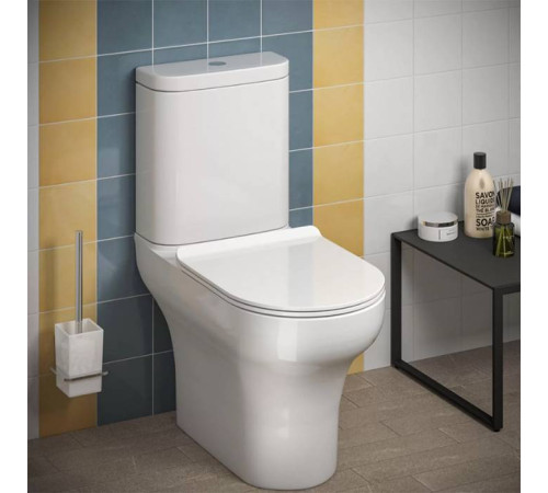 Унитаз-моноблок Kerama Marazzi Buongiorno 36х66 см безободковый белый глянцевый BG.wc.01 / BG.cis.01