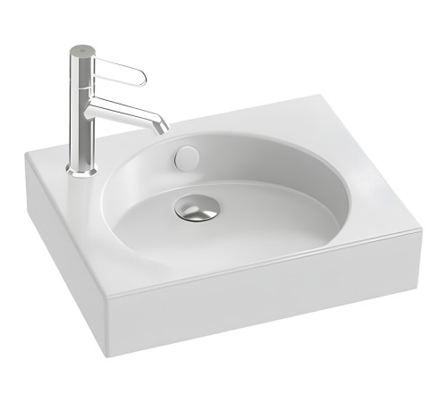 Рукомойник Jacob Delafon Odeon Rive Gauche 45 см с отверстием под смеситель белый EGN112-00