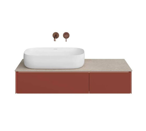 Тумба под раковину подвесная Kerama Marazzi Magica 115.4х48.5х22 см 2 ящика венецианский красный матовый MA.120.2/VR.M