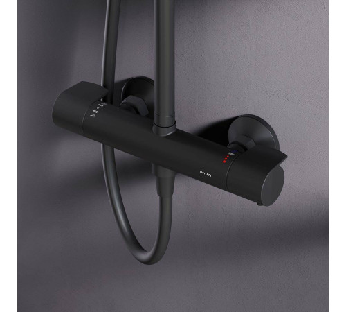 Душевая система AM.PM X-Joy с термостатом черный матовый F0785A422
