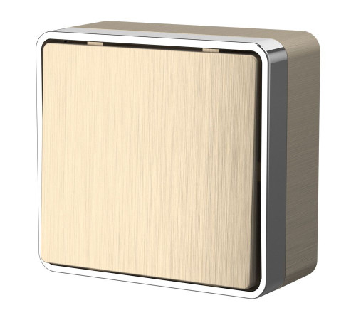 Выключатель одноклавишный проходной Gallant шампань рифленый W5012010