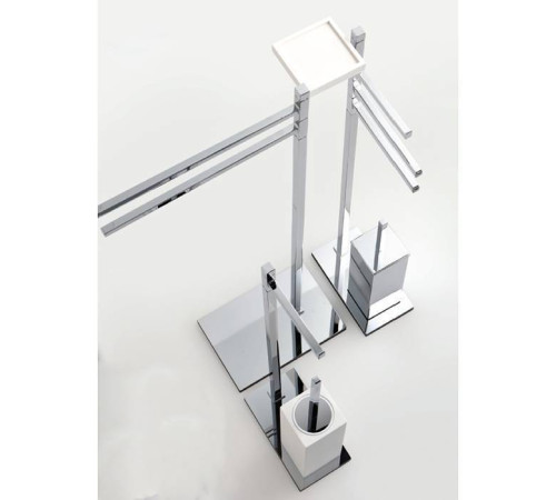 Стойка напольная с ершиком и бумагодержателем Bertocci Settecento белый матовый/хром 145 0758 0000