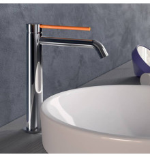 Смеситель для раковины Gattoni Circle Two высокий 227 мм с донным клапаном хром/Arancio 9146/91C0 / 9198/91AR