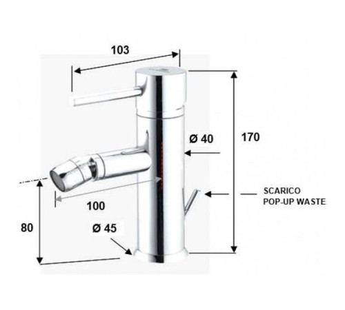 Смеситель для биде Daniel Suvi Decora с донным клапаном никель S20604YC 86