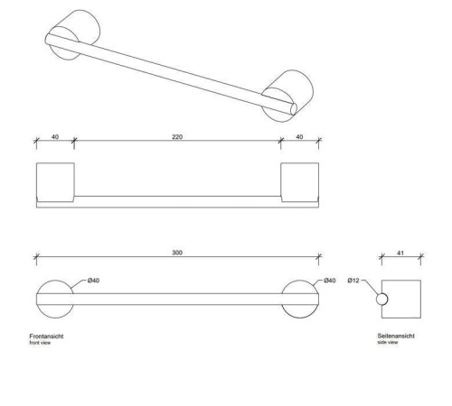 Полотенцедержатель Decor Walther Stone HTE30 30 см подвесной белый хром 0975054