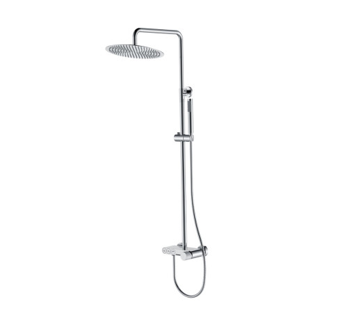 Душевая стойка Boheme Stick Linea со смесителем и верхним душем 30 см хром 128-CRCR.3