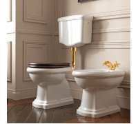 Унитаз приставной Kerasan Retro 72х38.5 см с низким бачком слив в пол белый/золото 751391/101001/760391/108201/757191