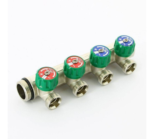 Коллектор с вентилями Uni-Fitt 1 НВ 4 выхода 3/4 EK 90° 50 мм 410N4340