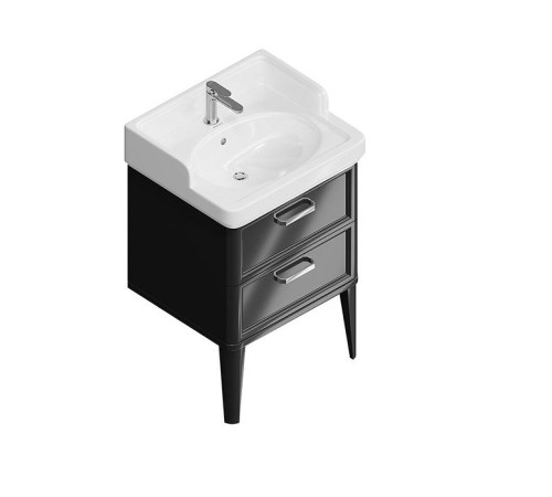 Тумба подвесная Kerama Marazzi Pompei 60 см 2 ящика черный глянцевый PO.N.60.2\BLK