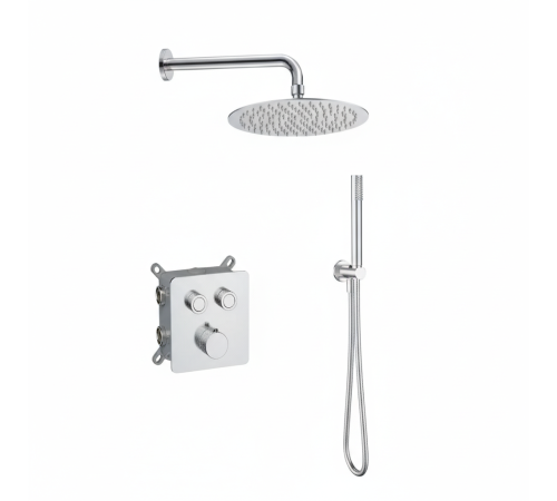 Душевая система Aquanet Siena с термостатом верхним и ручным душем хром AQM8414CR