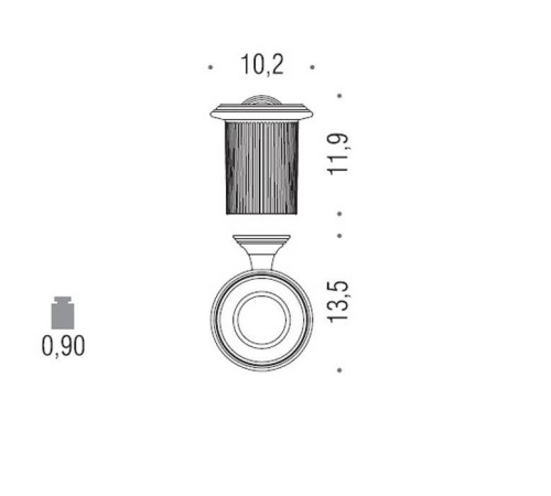 Стакан подвесной Colombo Design Hermitage золото PVD матовое стекло B3302.HPS-VAN