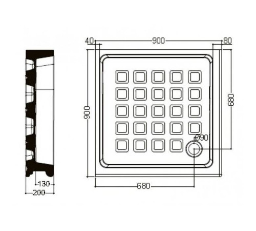 Душевой поддон квадратный Kerasan Retro 90х90 см белый 133801