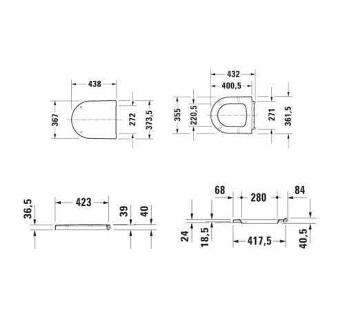 Сиденье для унитаза Duravit ME by Starck с микролифтом белое 0020190000