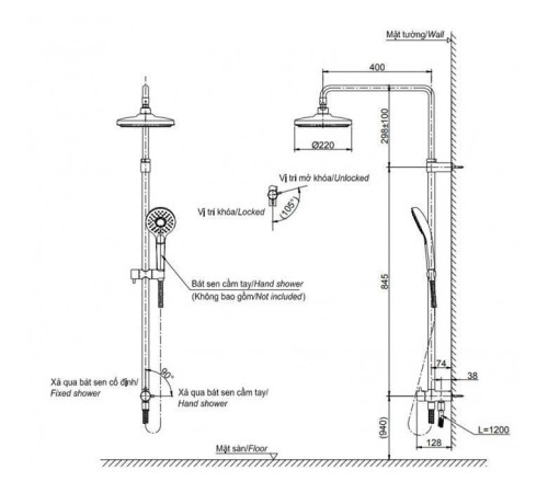 Душевая стойка TOTO Showers 220х584х1190 мм Comfort Wave Warm Spa хром TBW01002R