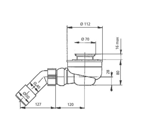 Сифон для поддона SANIT 821/50 F 52 мм 34.036.00.0000