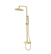 Душевая стойка Boheme Stick Linea со смесителем и верхним душем 30 см золото 128-GG.3