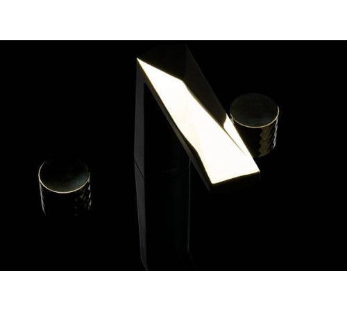 Смеситель для раковины на 3 отверстия Boheme Venturo Diamond черный/золото 150-BG-DIAMOND