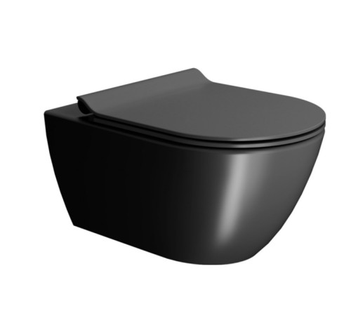 Уценка. Унитаз подвесной безободковый GSI Pura Swirlflush 550х360 мм черный матовый 881526_УЦ/3