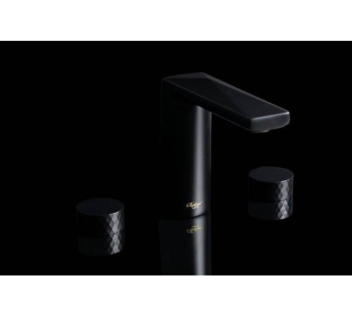 Смеситель для раковины Boheme Venturo врезной на 3 отверстия Ice черный матовый 150-B-ICE