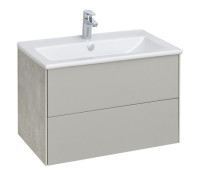 Комплект мебели для ванной Aquaton Сохо 75 Слэйт/галька серая с раковиной Элина 75 1A2581K1AJ9A0