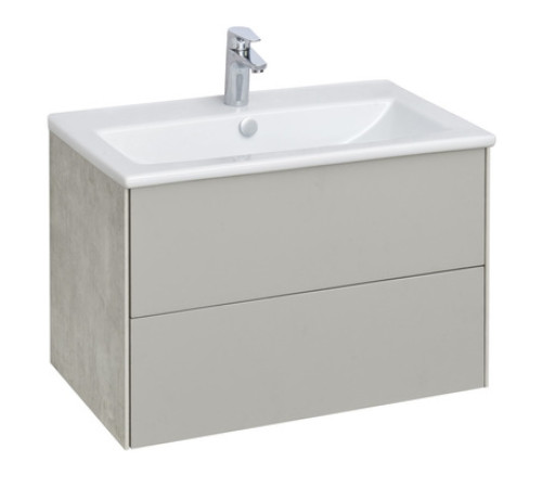 Комплект мебели для ванной Aquaton Сохо 75 Слэйт/галька серая с раковиной Элина 75 1A2581K1AJ9A0