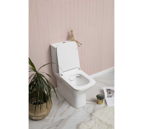 Чаша для унитаза напольного Aquanet Cube-C Rimless с сиденьем Soft Close Slim 00210759