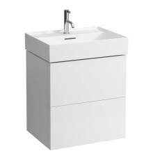 Тумба с раковиной Laufen Kartell 58х45х60 см 2 ящика подвесная белый матовый 4.0756.9.033.640.1/8.1033.3.000.104.1
