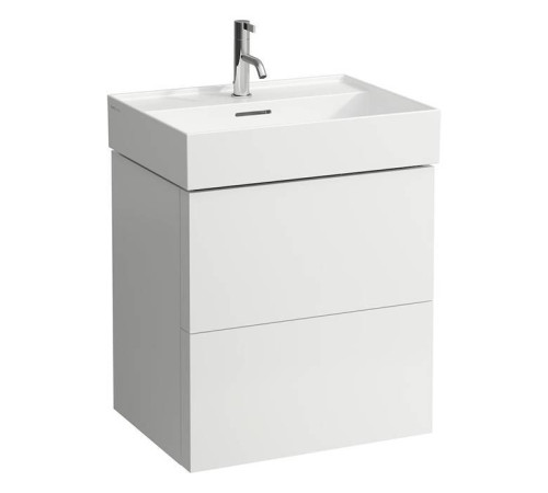 Тумба с раковиной Laufen Kartell 58х45х60 см 2 ящика подвесная белый матовый 4.0756.9.033.640.1/8.1033.3.000.104.1