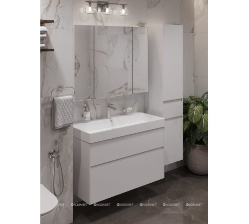 Тумба с раковиной Aquanet Бруклин 100 белый 00212599