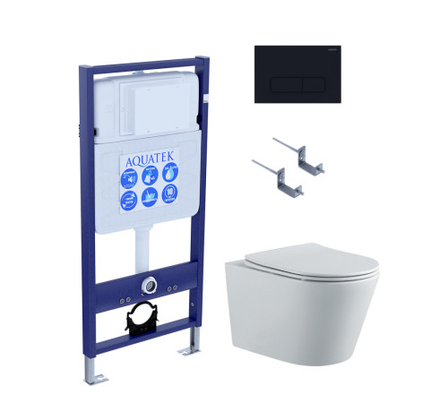 Комплект инсталляции AQUATEK ВЕГА-1905-017 рама INS-0000012 кнопка KDI-0000017 унитаз AQ1905-00