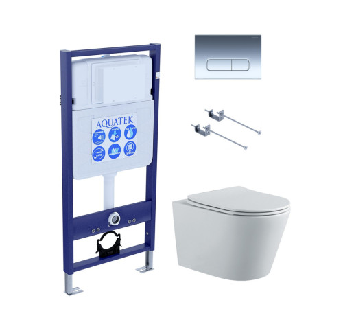 Комплект инсталляции AQUATEK ВЕГА-1905-016 рама INS-0000012 кнопка KDI-0000016 унитаз AQ1905-00 крепеж KKI-0000001