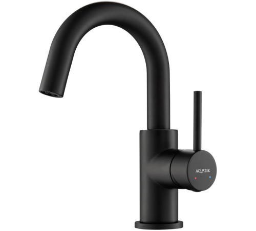 Смеситель для раковины Aquanet Europa без донного клапана матовый черный AQ1307MB