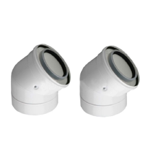 Отвод дымохода 45° De Dietrich DY 132 80/125 мм 2 шт. 84887532