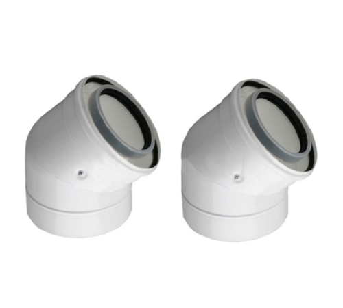 Отвод дымохода 45° De Dietrich DY 132 80/125 мм 2 шт. 84887532