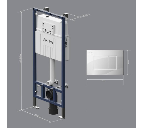 Инсталляция для подвесного унитаза AM.PM ProC S с клавишей смыва I012710.0201