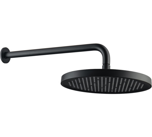 Верхний душ Aquanet AQ2080MB круглый настенный 260х20 мм матовый черный AQ2080MB