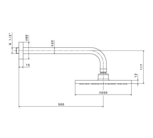 Верхний душ Kerama Marazzi Piano настенный тропический дождь хром 69360KM.21.018