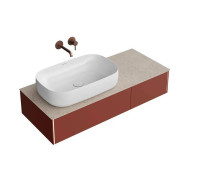 Тумба под раковину подвесная Kerama Marazzi Magica 115.4х48.5х22 см 2 ящика венецианский красный матовый MA.120.2/VR.M