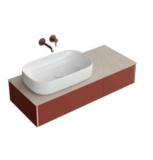 Тумба под раковину подвесная Kerama Marazzi Magica 115.4х48.5х22 см 2 ящика венецианский красный матовый MA.120.2/VR.M