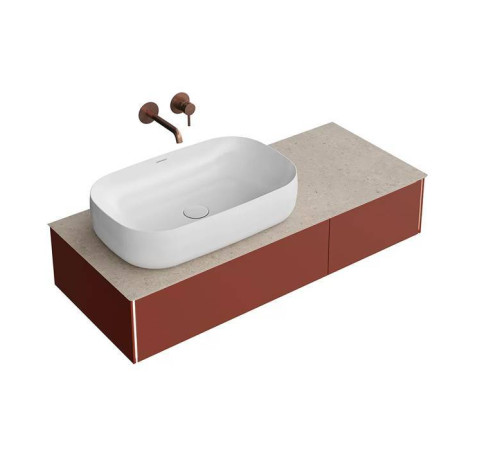 Тумба под раковину подвесная Kerama Marazzi Magica 115.4х48.5х22 см 2 ящика венецианский красный матовый MA.120.2/VR.M